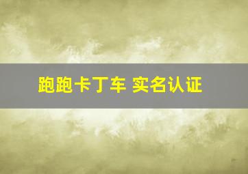 跑跑卡丁车 实名认证